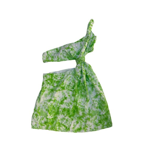 For The Love Of Lemons  Green Devon Cut Out One Shoulder Mini Dress Size S - Picture 10 of 16